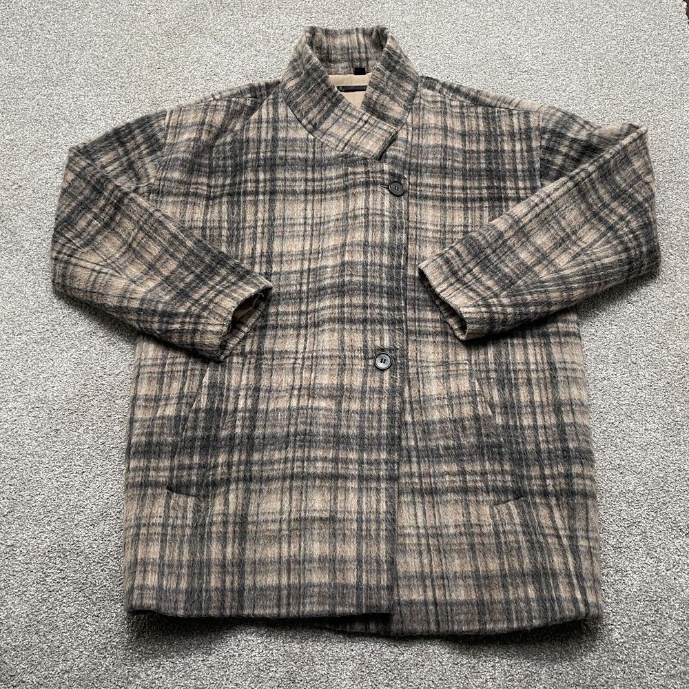 All Saints Jacket Adult 10 Meade Coat‎ Italian Wool Blend Plaid